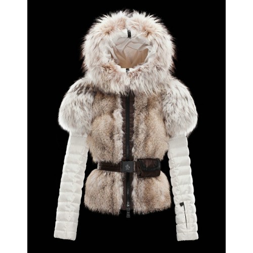 2017 Moncler Pelliccia Donna Bianco Bianco Outlet Bologna