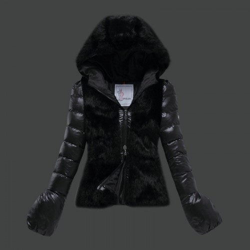 2017 Moncler Pelliccia Donna Nero Stili Delicati