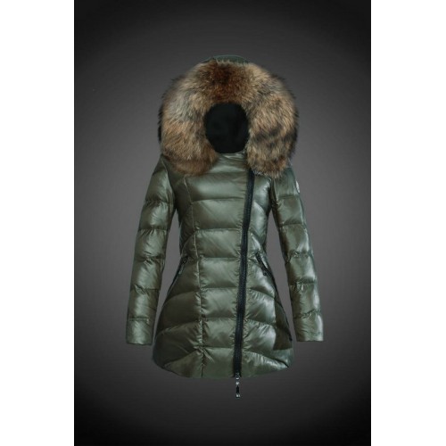 2017 Outlet Piumini Moncler Donna Verde Militare Prezzo