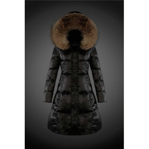 2017 Outlet Piumini Moncler Lungo Donna Nero Outlet Napoli