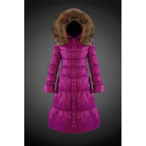 2017 Outlet Piumini Moncler Lungo Donna Porpora Rivenditori Italia