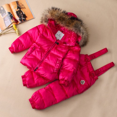 2017 Piumini Moncler Bambini Set Fuxia Acquisto Online