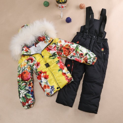 2017 Piumini Moncler Bambini Set Giallo Fiori Ufficiale Shop Online