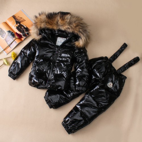 2017 Piumini Moncler Bambini Set Nero Più Grande Sconto