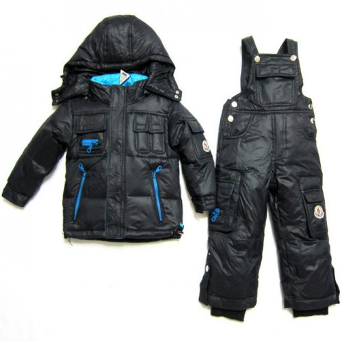 2017 Piumini Moncler Bambini Set Nero Vendita Calda