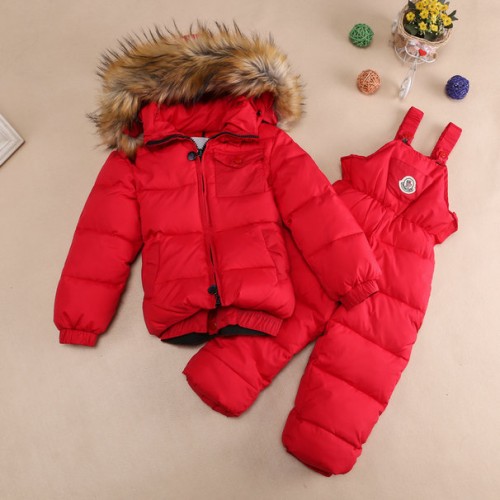 2017 Piumini Moncler Bambini Set Rosso Vendita A Buon Mercato