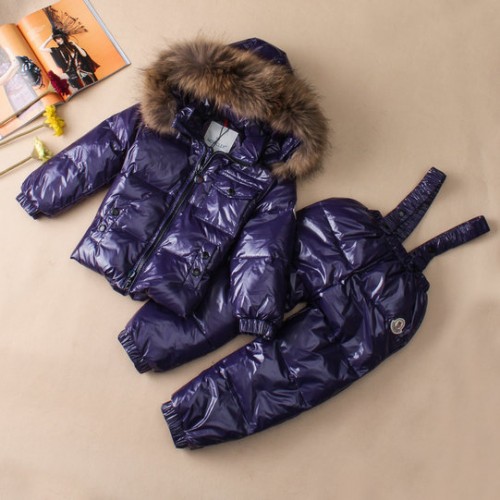 2017 Piumini Moncler Bambini Set Viola Scuro Prezzo Di Fabbrica