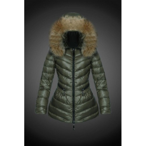 2017 Piumini Moncler Donna Verde Militare Qualità Garantita
