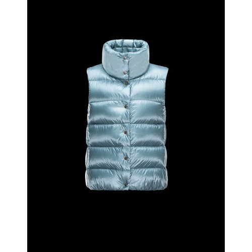 Gilet Moncler Donna Sources Blu Shop Online