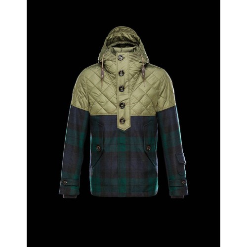 Piumini Moncler Altier Uomo Plaid Verde Rivenditore Milano