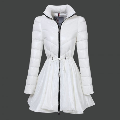 Piumini Moncler Lungo Orlo Donna Bianco On Line
