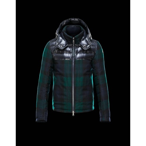 Piumini Moncler Namur Uomo Plaid Verde Scontati
