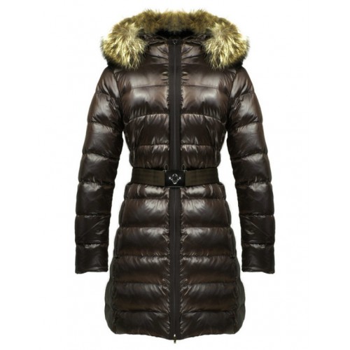 Piumini Moncler Nuovo Moncler Donna Lungo Marrone Nuova Collezione