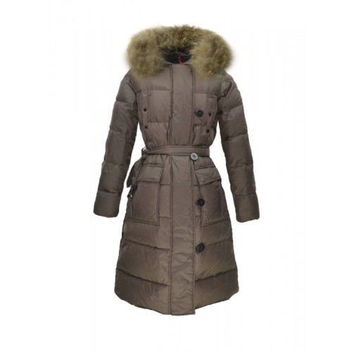Piumini Moncler Nuovo Moncler Donna Lungo Marrone Rivenditore Milano