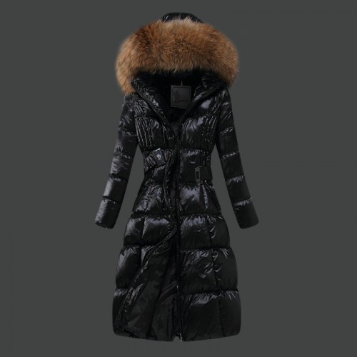 Piumini Moncler Nuovo Moncler Donna Lungo Nero Autentico Online