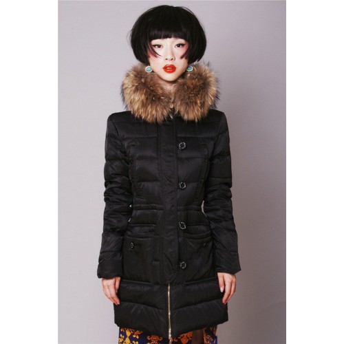Piumini Moncler Nuovo Moncler Donna Lungo Nero Vendita On Line