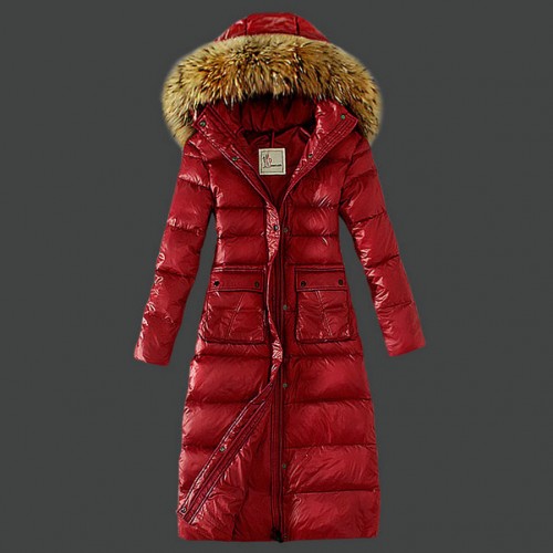 Piumini Moncler Nuovo Moncler Donna Lungo Rosso A Poco Prezzo