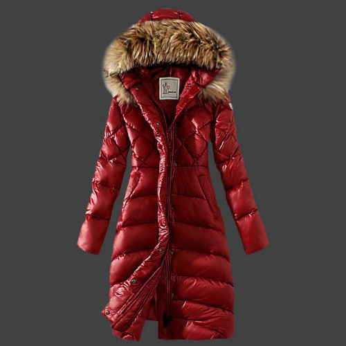 Piumini Moncler Nuovo Moncler Donna Lungo Rosso Acquisto Online