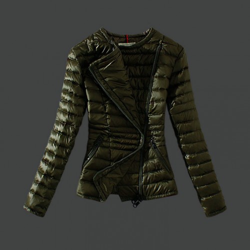 Piumini Moncler Nuovo Moncler Slim Donna Olive Rivenditore Milano