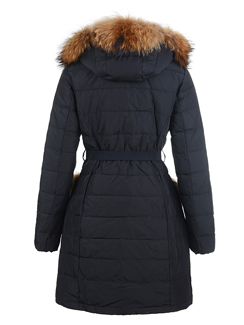 Piumini Moncler Con Cintura Cappotto Lungo Nero