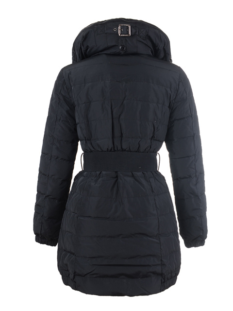 Piumini Moncler Donna Cintura Semplice Lungo Nero
