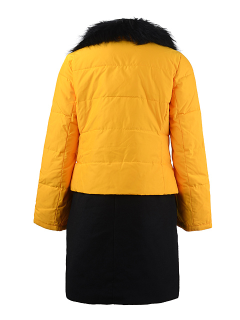 Piumini Moncler Lungo Orlo Gonna Giallo
