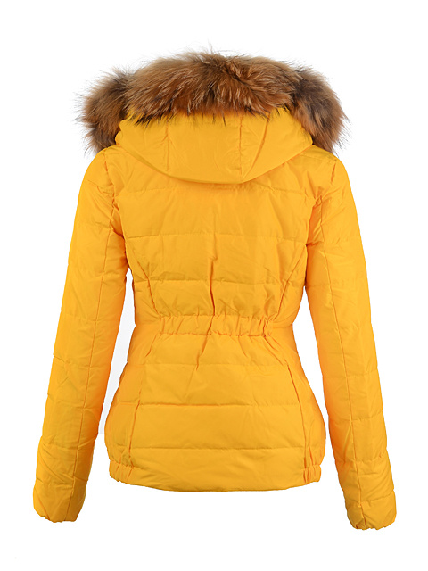 Piumini Moncler Pelliccia Collare Donna Giallo
