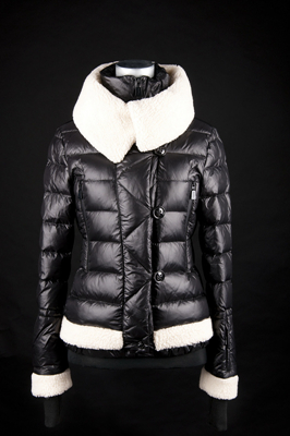 Piumini Moncler Wool Collare Nero
