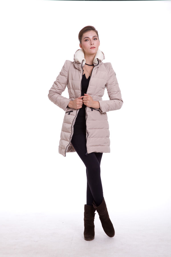 Piumini Moncler Grande Rotolo Collare Beige