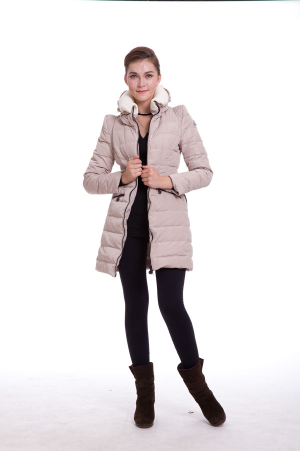 Piumini Moncler Grande Rotolo Collare Beige