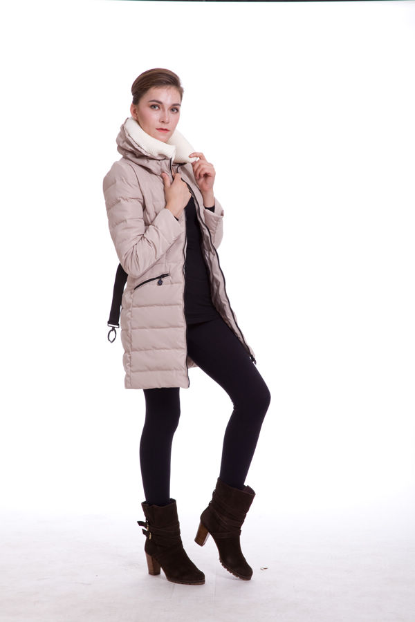 Piumini Moncler Grande Rotolo Collare Beige