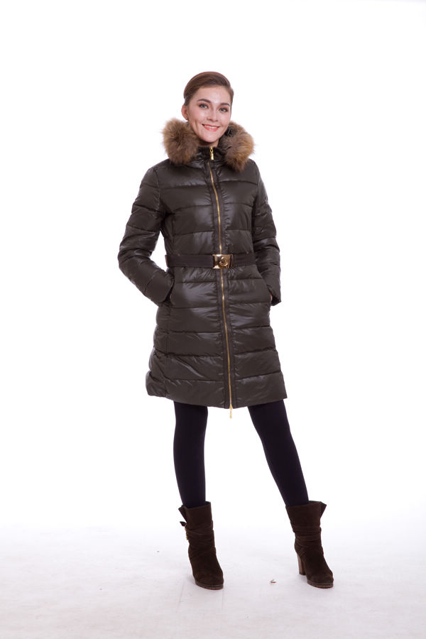 Piumini Moncler Lungo Pelliccia Donna Brown