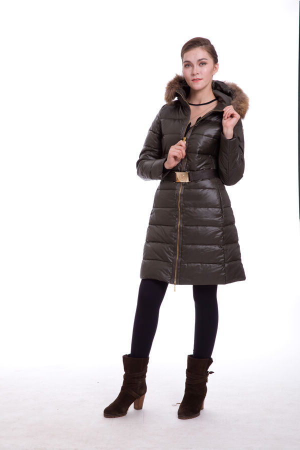 Piumini Moncler Lungo Pelliccia Donna Brown