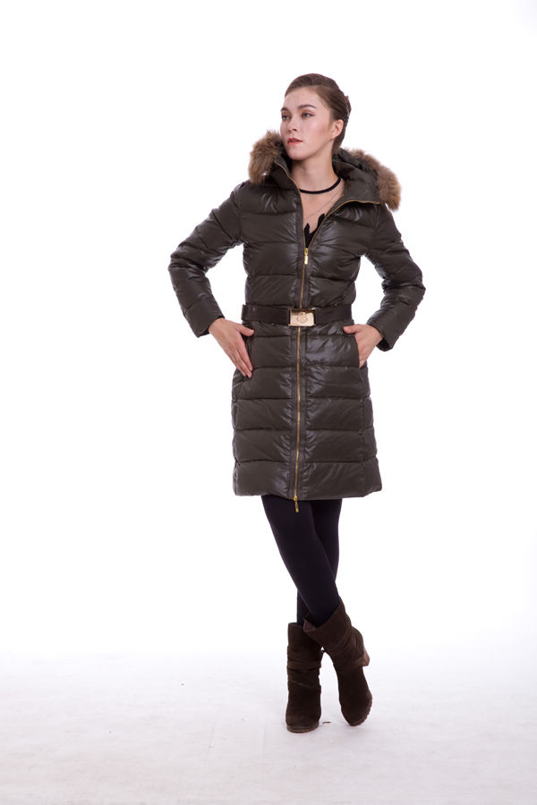 Piumini Moncler Lungo Pelliccia Donna Brown