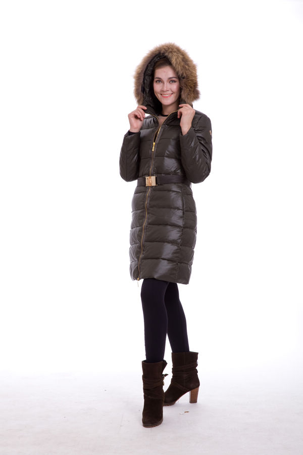 Piumini Moncler Lungo Pelliccia Donna Brown