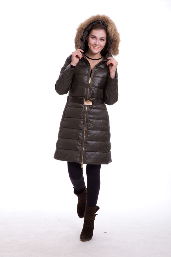 Piumini Moncler Lungo Pelliccia Donna Brown