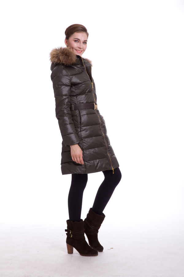Piumini Moncler Lungo Pelliccia Donna Brown