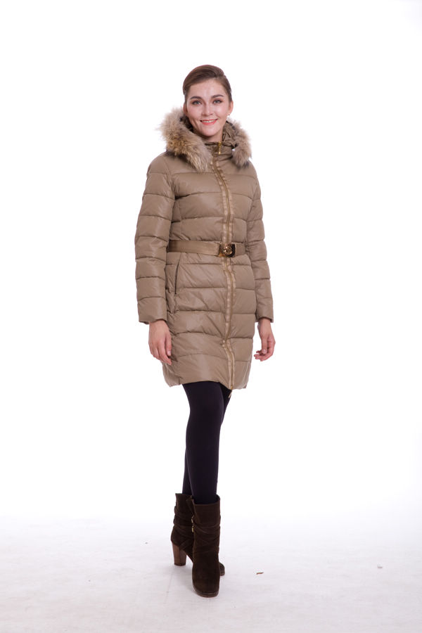 Piumini Moncler Lungo Pelliccia Donna Kaki