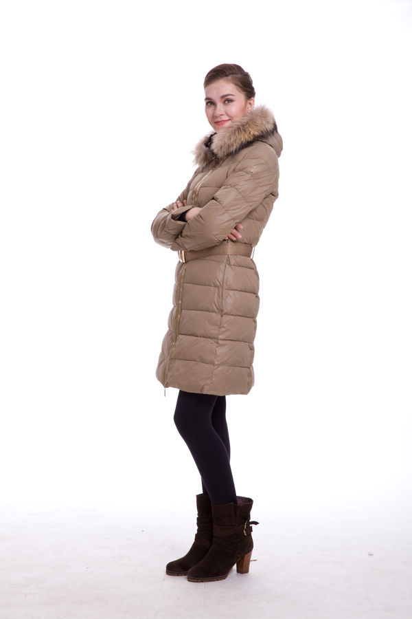 Piumini Moncler Lungo Pelliccia Donna Kaki