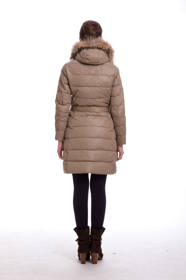 Piumini Moncler Lungo Pelliccia Donna Kaki