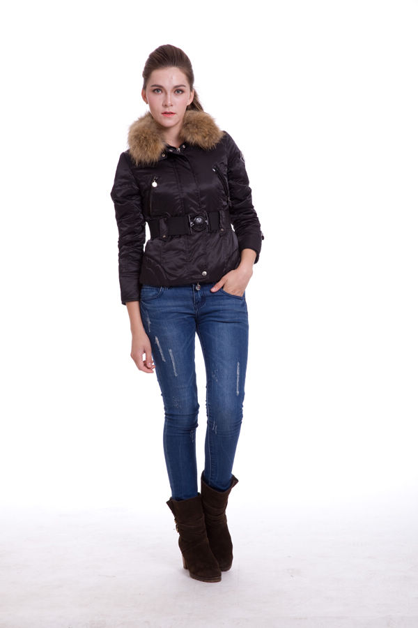 Piumini Moncler Breve Con Cintura Nero