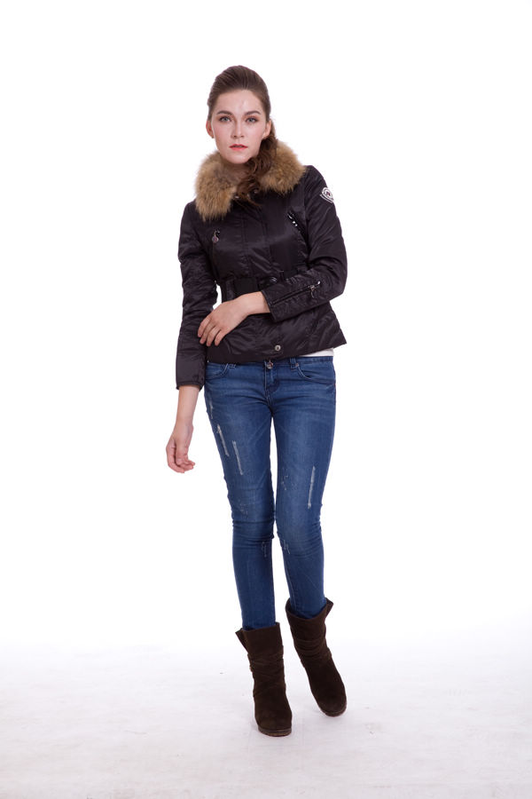 Piumini Moncler Breve Con Cintura Nero