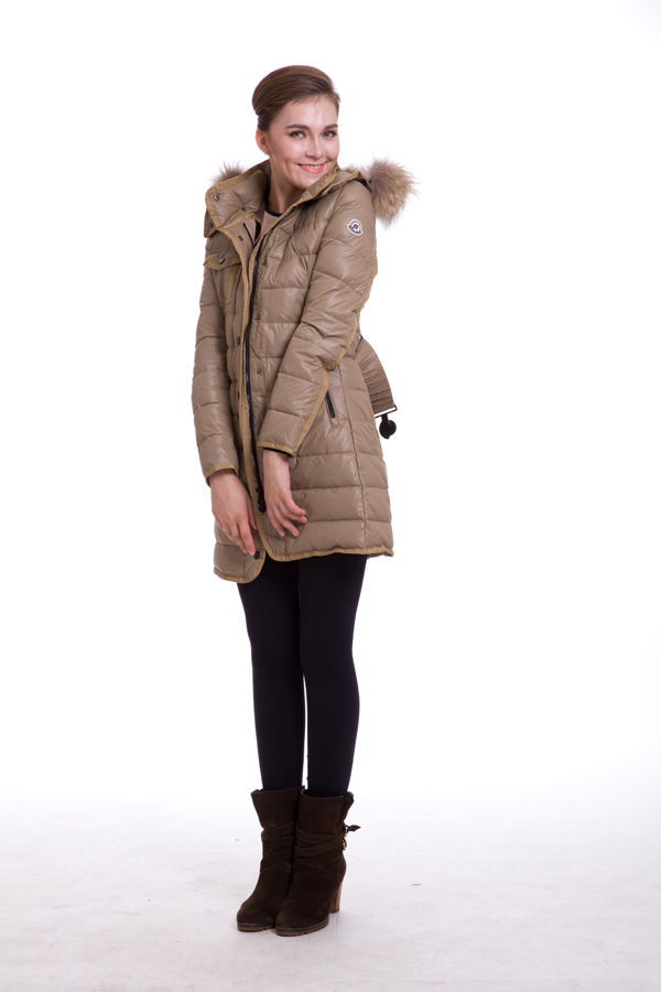 Piumini Moncler Donna Lunga Outerwear Apricot