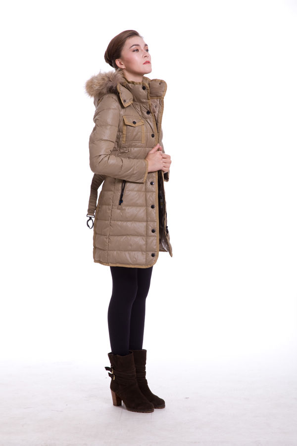 Piumini Moncler Donna Lunga Outerwear Apricot