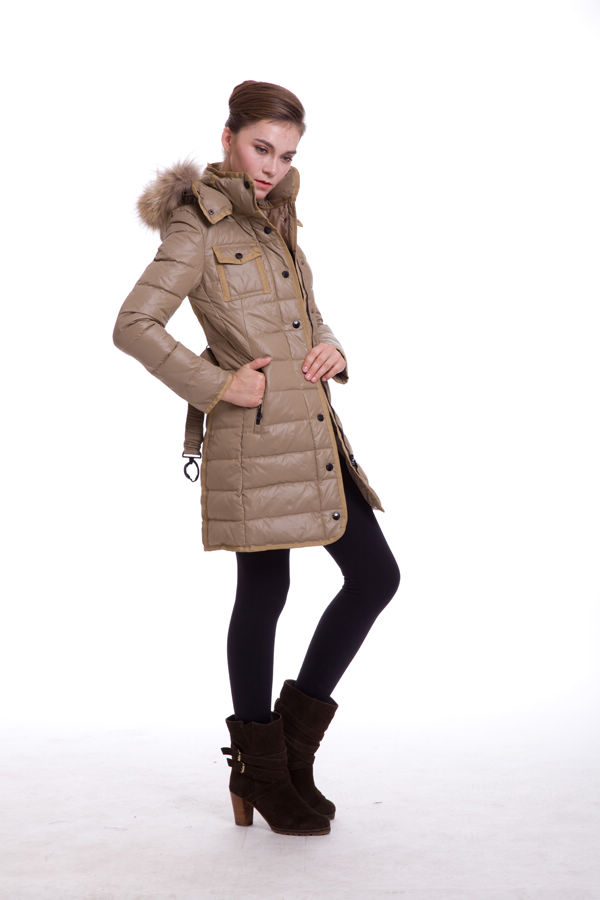 Piumini Moncler Donna Lunga Outerwear Apricot