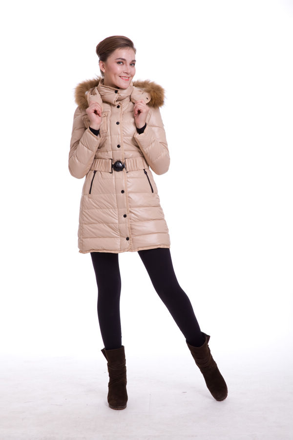 Piumini Moncler Donna Lunga Outerwear Beige