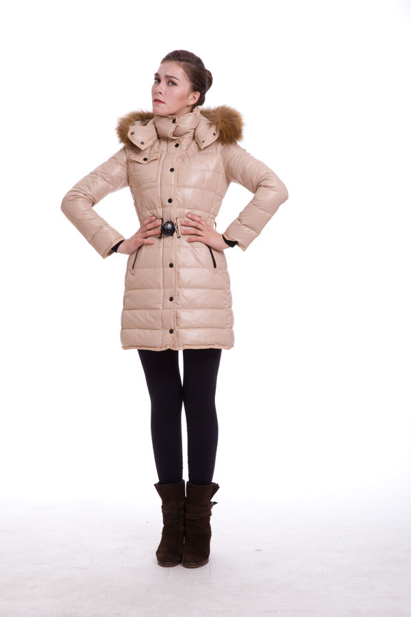Piumini Moncler Donna Lunga Outerwear Beige