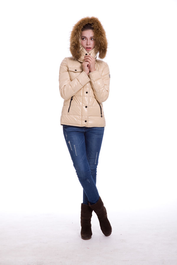 Piumini Moncler Donna Breve Outerwear Beige