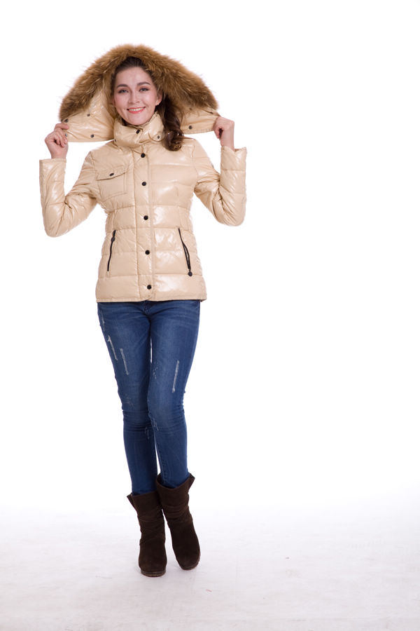 Piumini Moncler Donna Breve Outerwear Beige