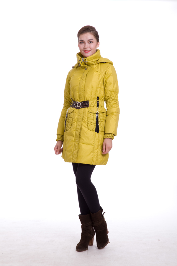 2016 Piumini Moncler Lunga Giallo M002